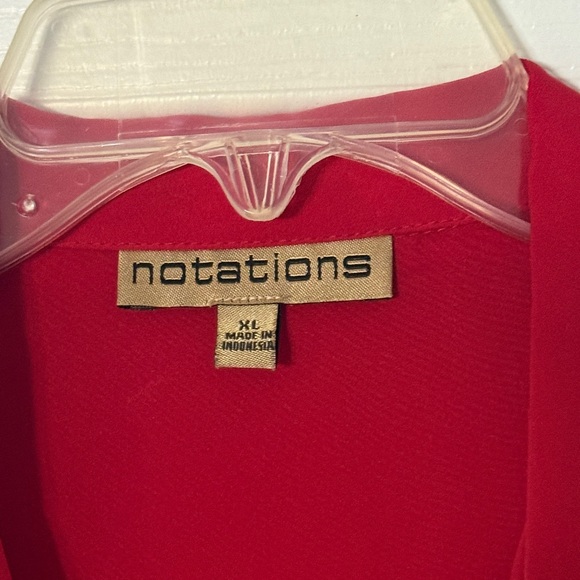 Notations Red Button-Down Shirt. Short Sleeve. Size XL - Picture 2 of 3